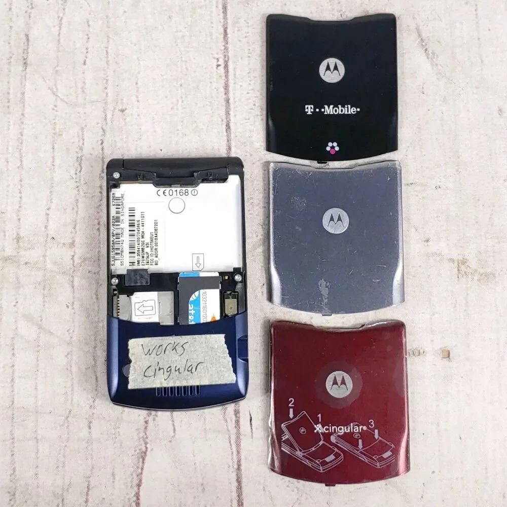 Motorola Razr V3i Flip Cell Phone - CINGULAR Y2K - GSM No Battery MP3 - TESTED